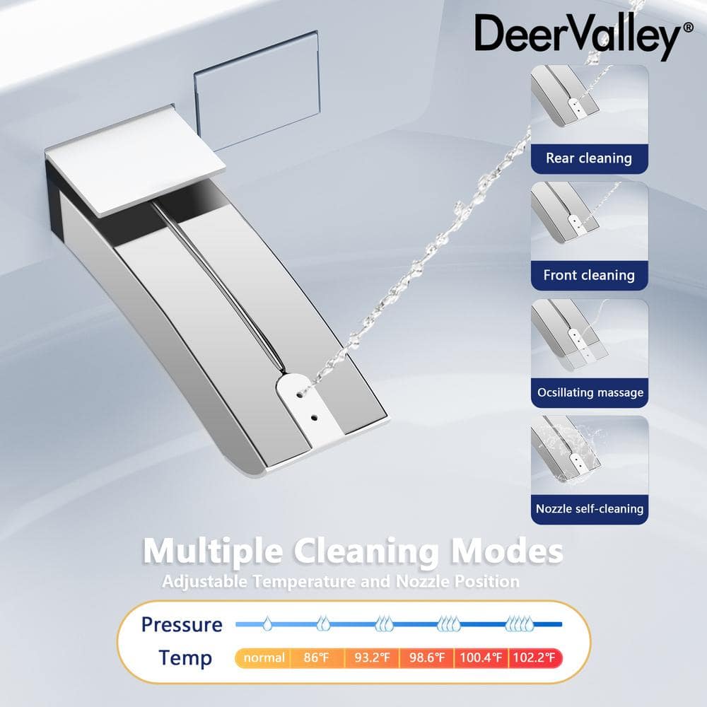 DEERVALLEY Tankless Smart Toilet Bidet with Auto Flush and Warm Water Dryer - Image 5