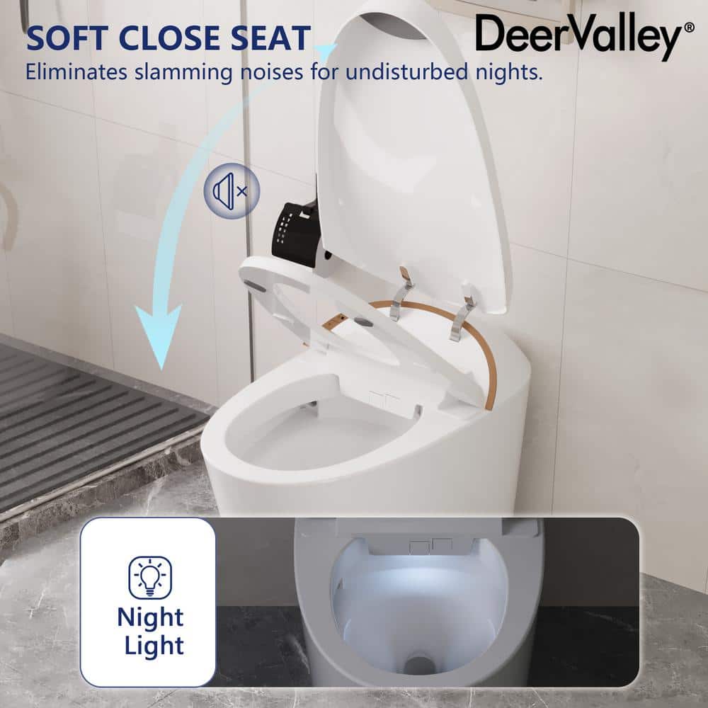 DEERVALLEY Tankless Smart Toilet Bidet with Auto Flush and Warm Water Dryer - Image 7
