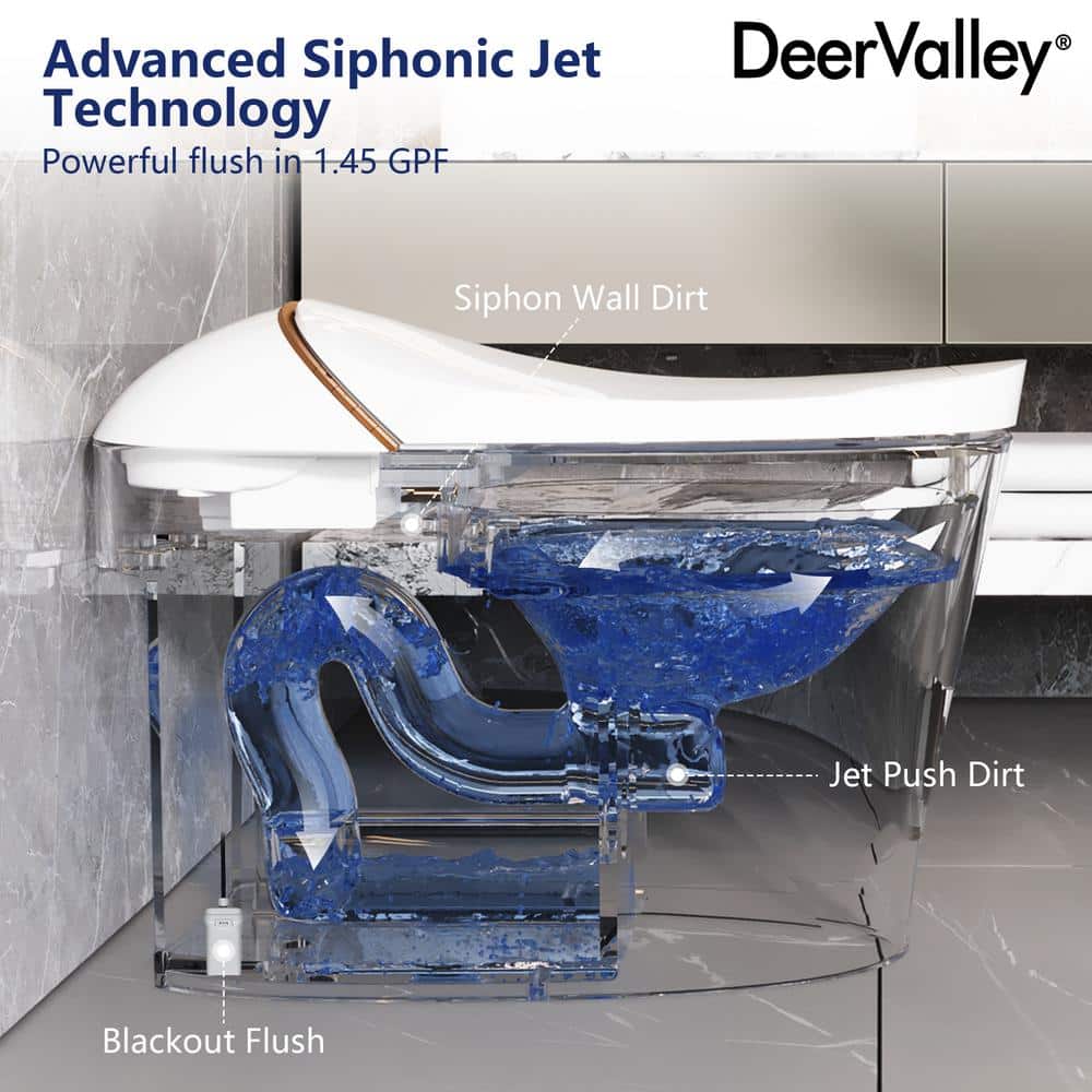 DEERVALLEY Tankless Smart Toilet Bidet with Auto Flush and Warm Water Dryer - Image 8