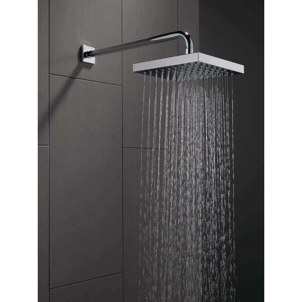 Delta 1-Pattern 8 in. Wall Mount Rain Fixed Shower Head in Chrome - Image 2