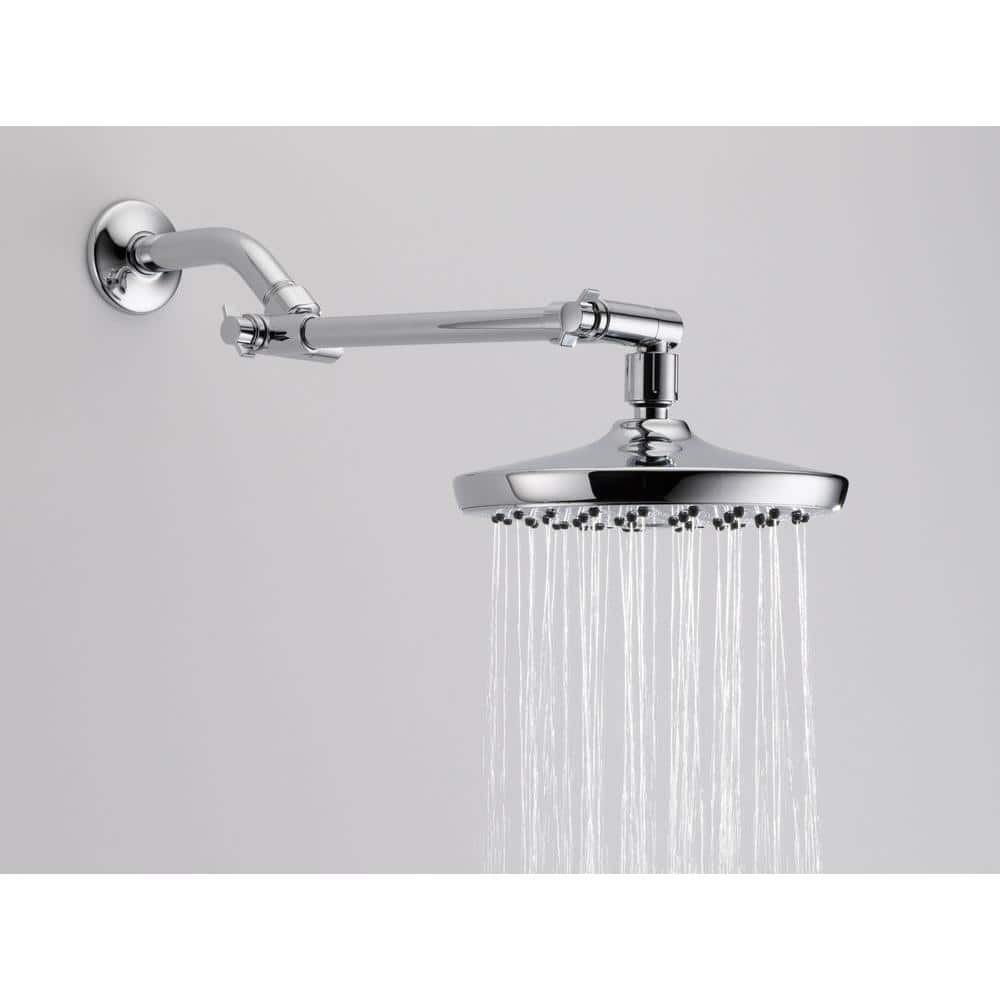 Delta 1-Spray 7.5 in. Single Wall-Mount Fixed Rain Shower Head with Adjustable Arm, Chrome - Image 3