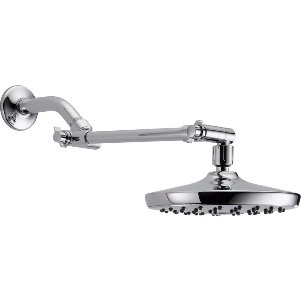 Delta 1-Spray 7.5 in. Single Wall-Mount Fixed Rain Shower Head with Adjustable Arm, Chrome - Image 5