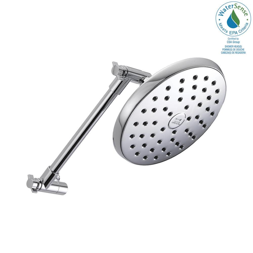 Delta 1-Spray 7.5 in. Single Wall-Mount Fixed Rain Shower Head with Adjustable Arm, Chrome - Image 6