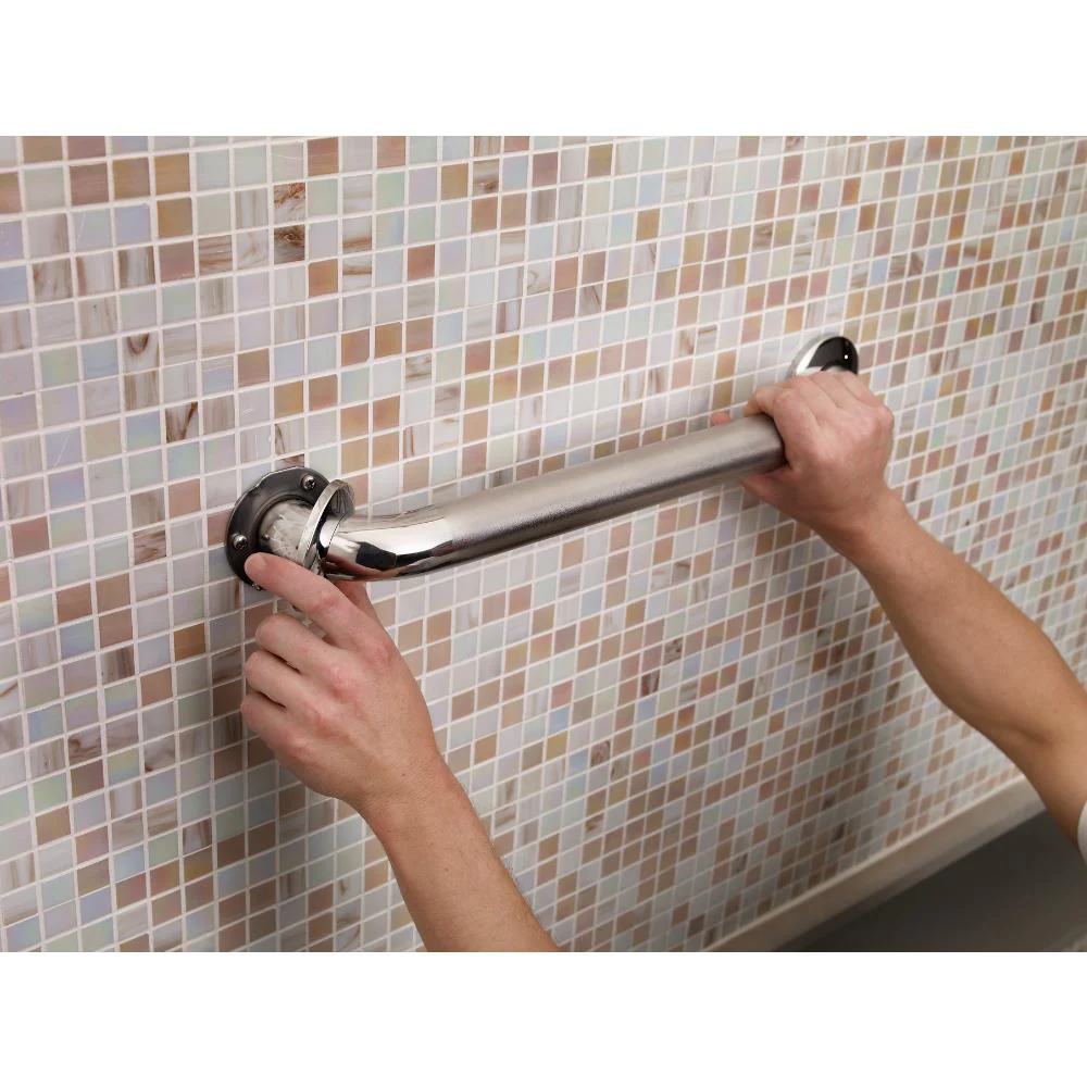 Delta 16-in Peened & Bright Stainless Wall-Mount ADA-Compliant Grab Bar - Image 3