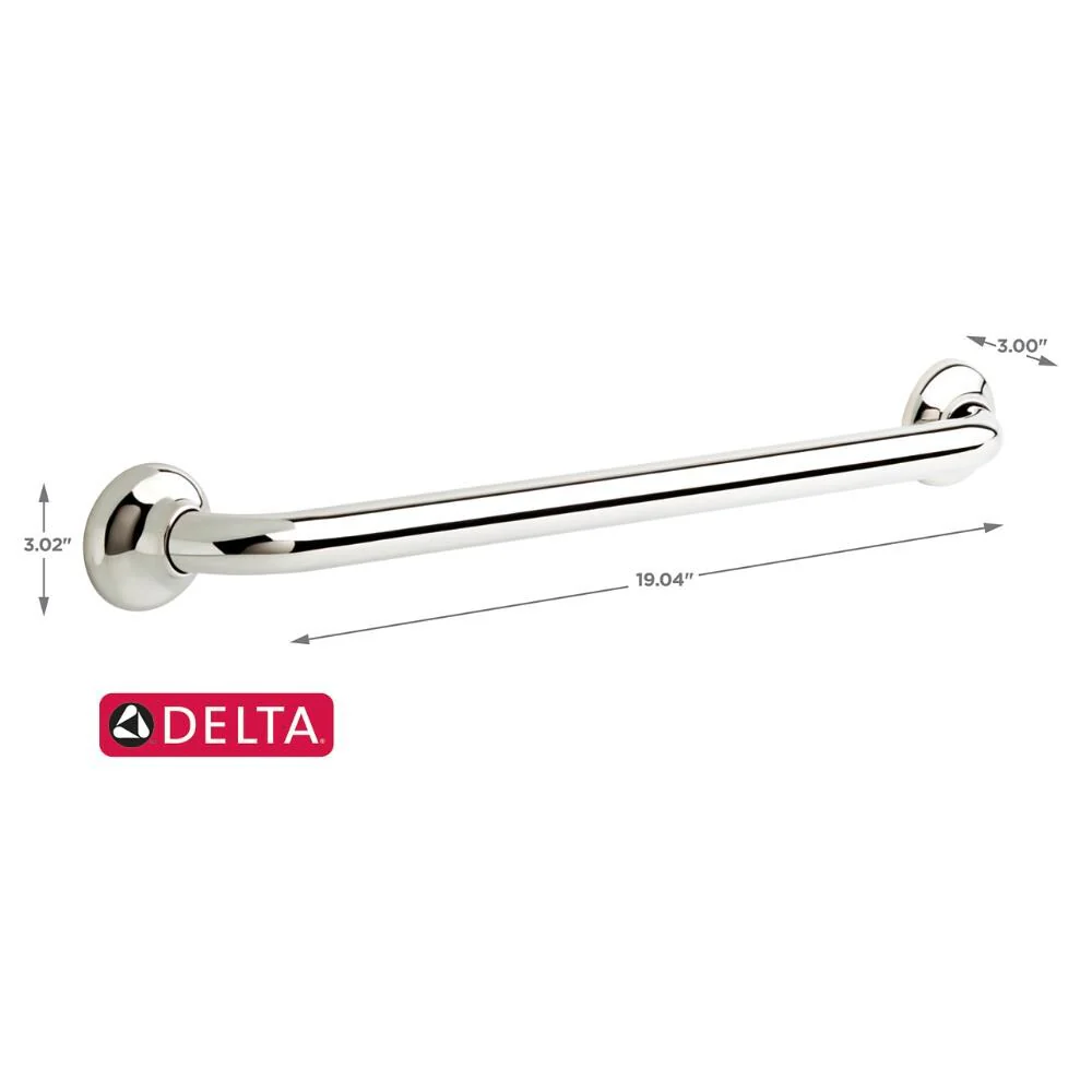 Delta 16-in Peened & Bright Stainless Wall-Mount ADA-Compliant Grab Bar - Image 6