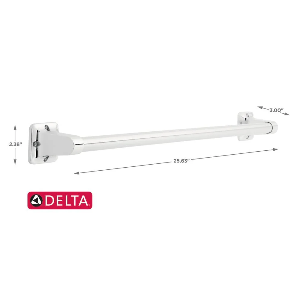 Delta 24-in Polished Chrome Wall Mount Grab Bar, 300-lb Capacity - Image 3