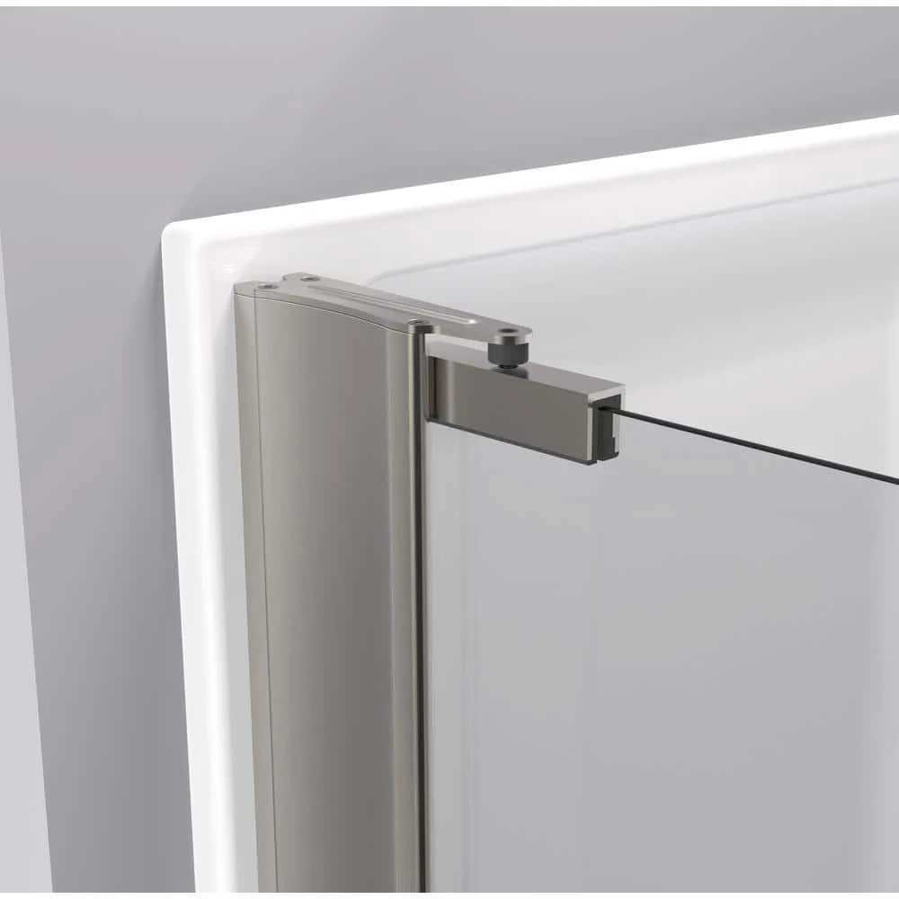 Delta 27 in. to 36 in. Semi-Frameless Contemporary Pivot Shower Door Track Assembly Kit in Bronze - Image 2