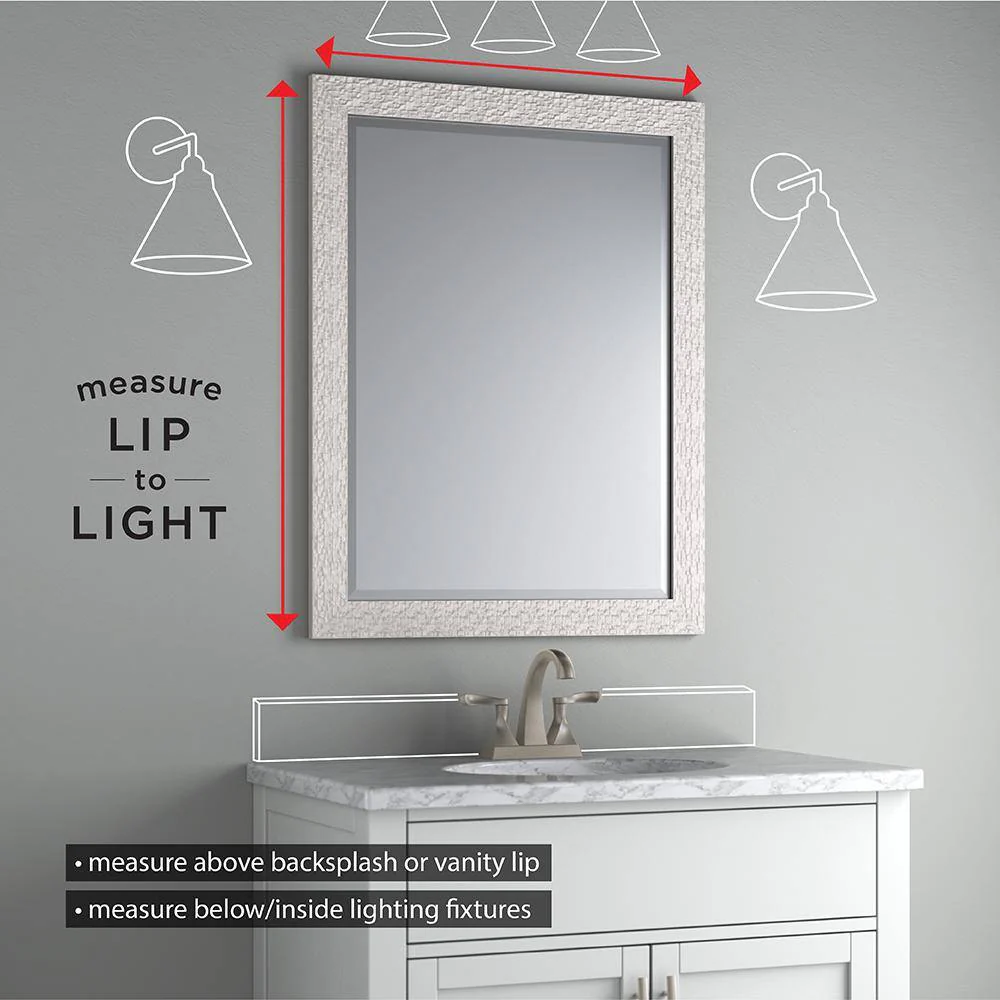 Delta 27 in. W x 41 in. H (L1) Frameless Rectangular Deluxe Glass Bathroom Vanity Mirror - Image 5