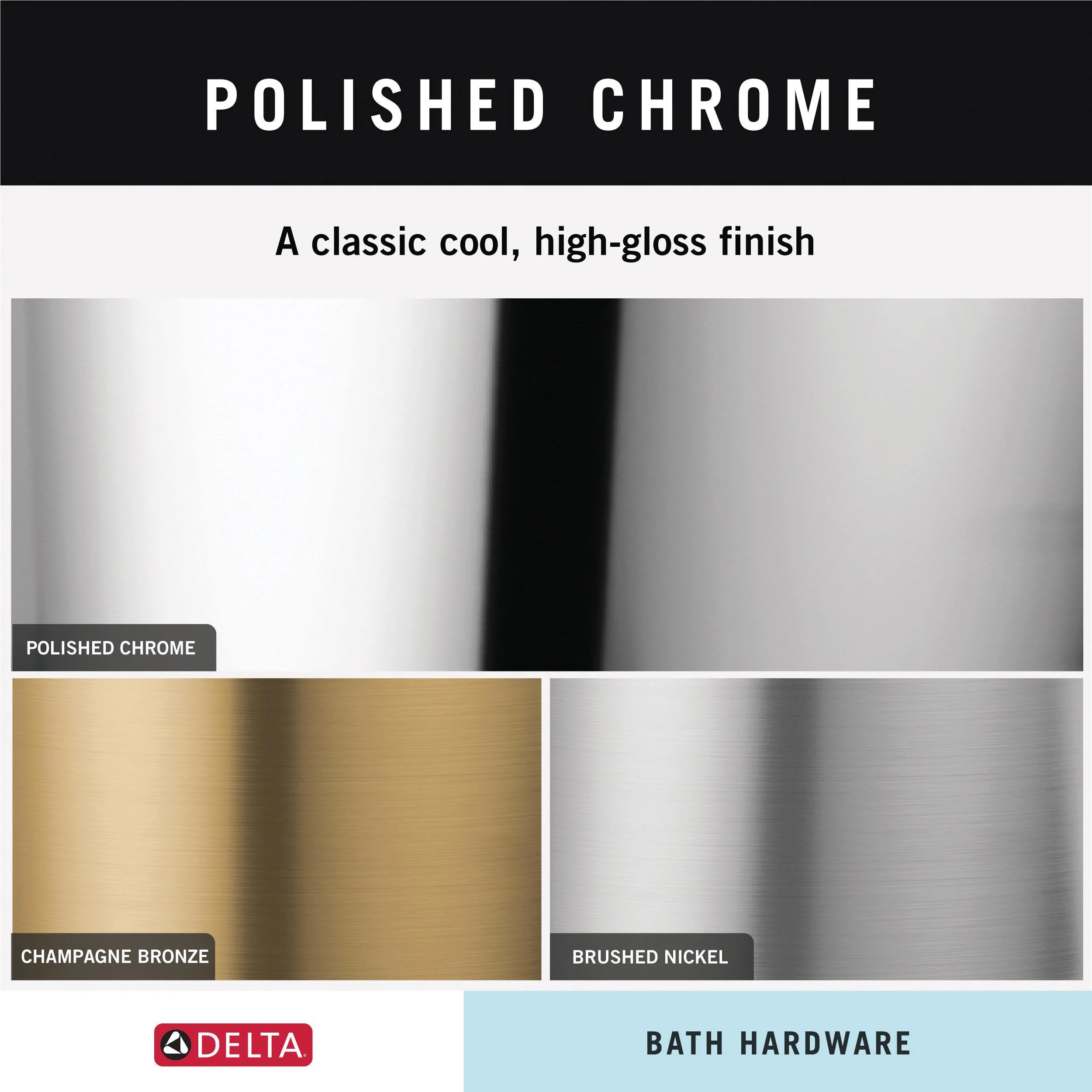Delta 3-Piece Foundations Polished Chrome Decorative Bathroom Hardware Set - Image 5