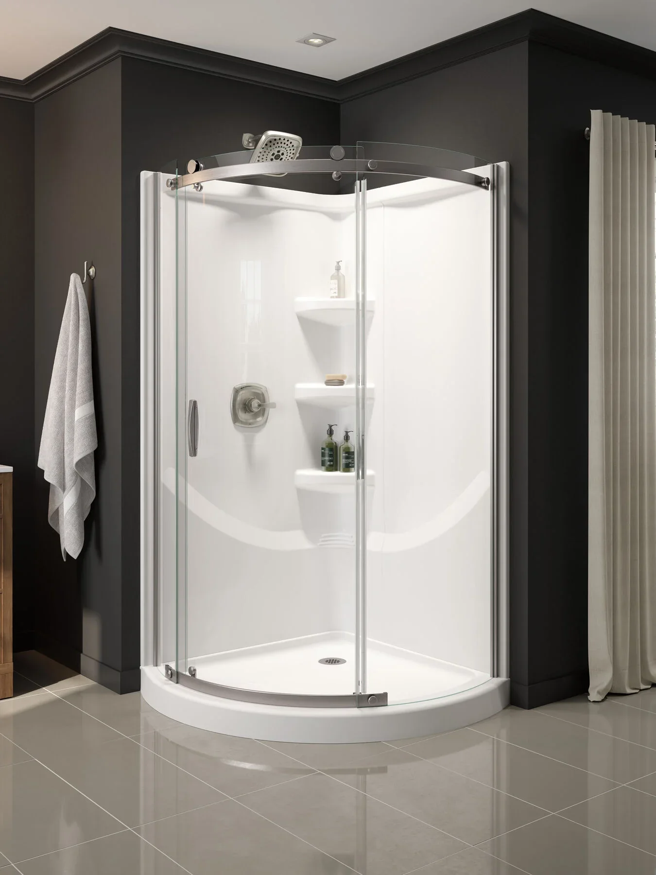 Delta 38 in. x 38 in. Round Corner Shower Base in White - Image 3