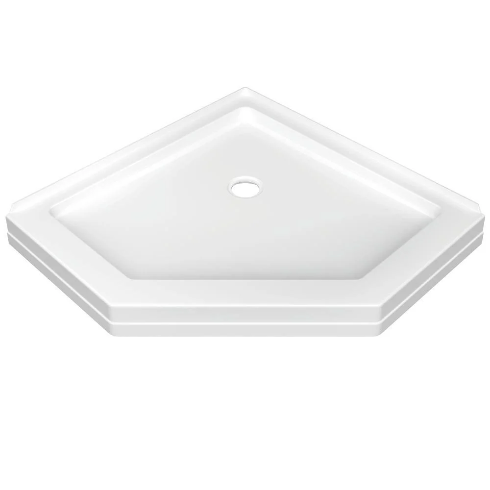 Delta 38 in. x 72 in. Semi-Frameless Pivot Door in Stainless with 38 in. x 38 in. Neo Angle Corner Shower Base in White - Image 5