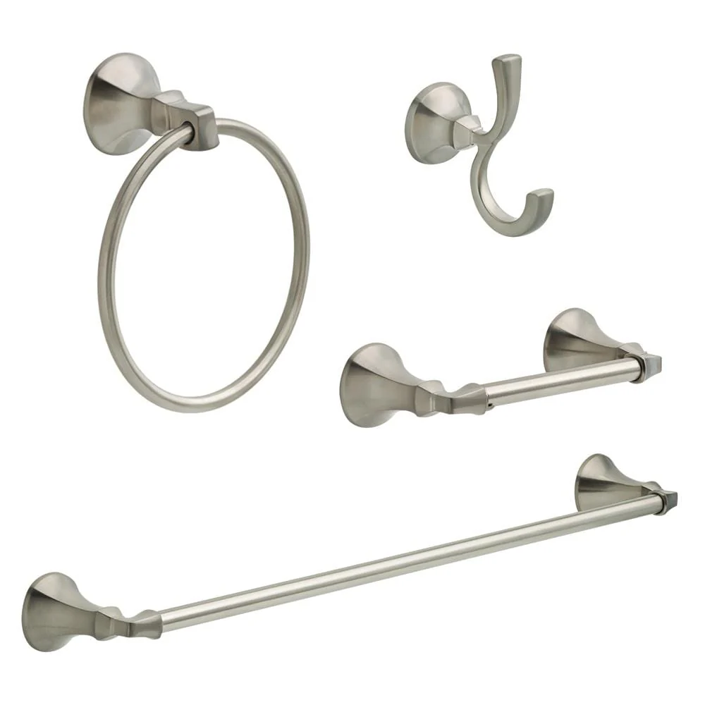 DELTA 4-Piece Ashlyn Stainless Decorative Bathroom Hardware Set, 24-in Towel Bar
