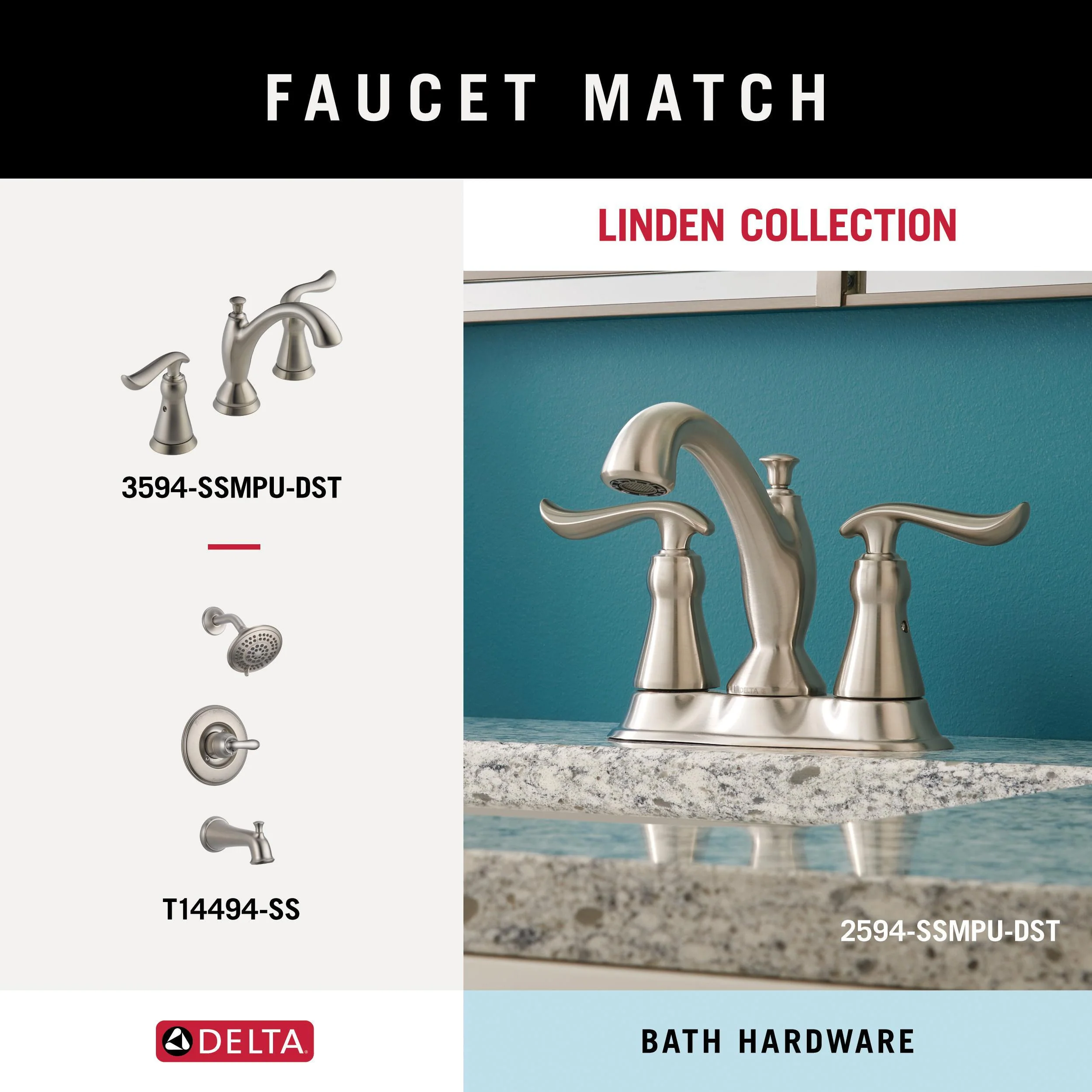 DELTA 4-Piece Linden Stainless Decorative Bathroom Hardware Set - Image 4