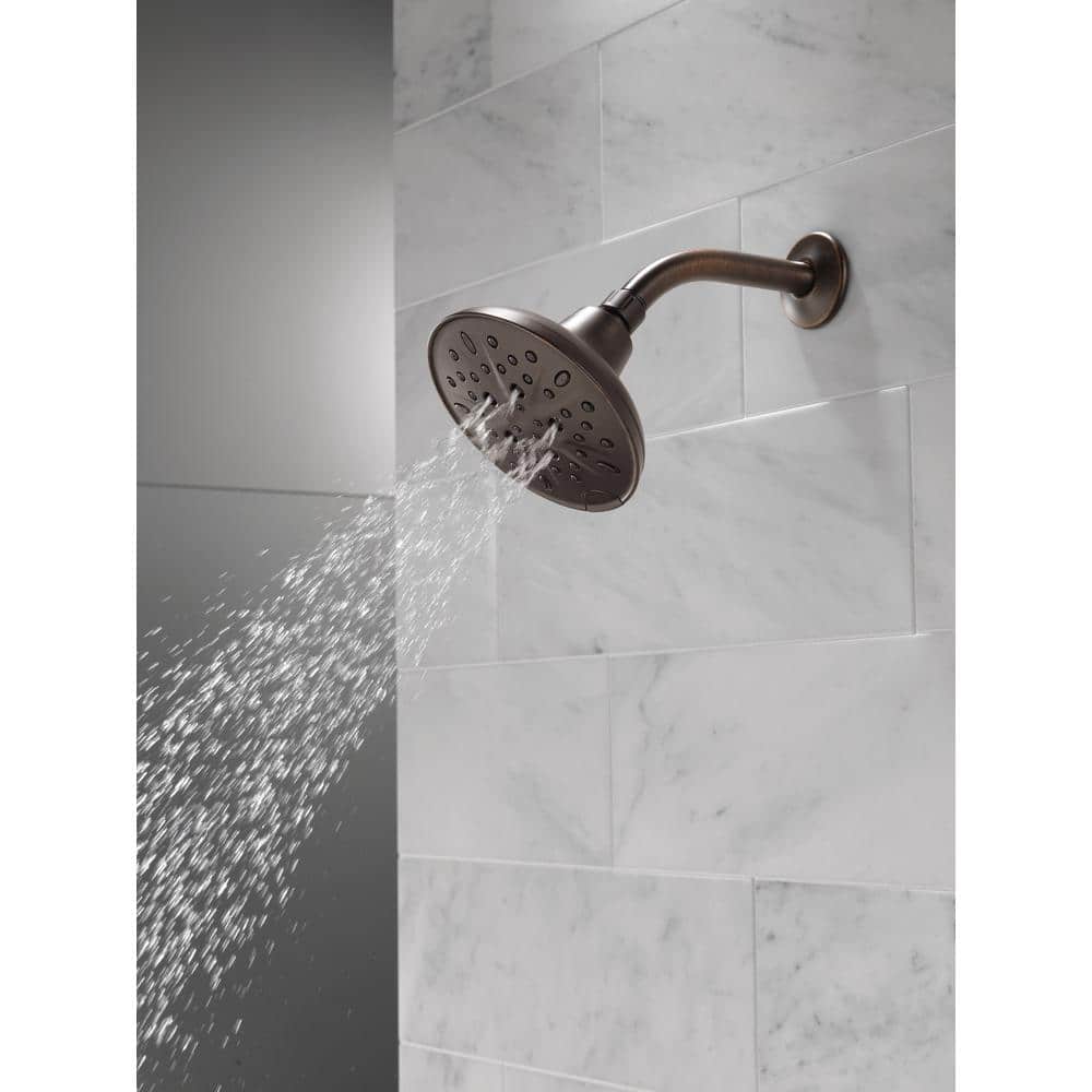 Delta 5-Spray 6 in. Single Wall Mount Fixed Shower Head, SpotShield Venetian Bronze, 1.75 GPM - Image 2