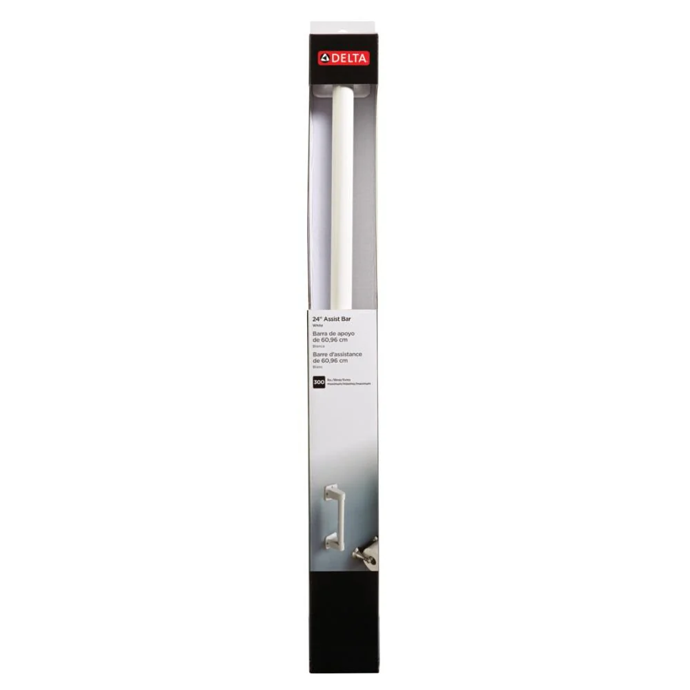 Delta 500 Series 24-in White Wall Mount ADA-Compliant Grab Bar - Image 4