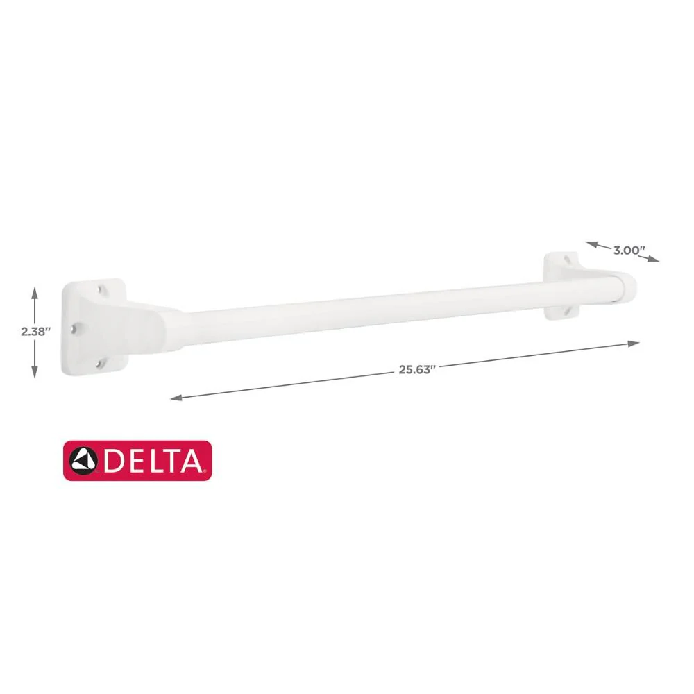 Delta 500 Series 24-in White Wall Mount ADA-Compliant Grab Bar - Image 5