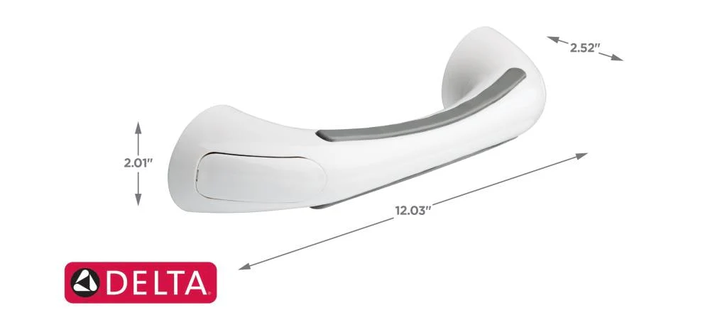Delta 500 Series 9-in White Wall Mount Grab Bar - Image 6