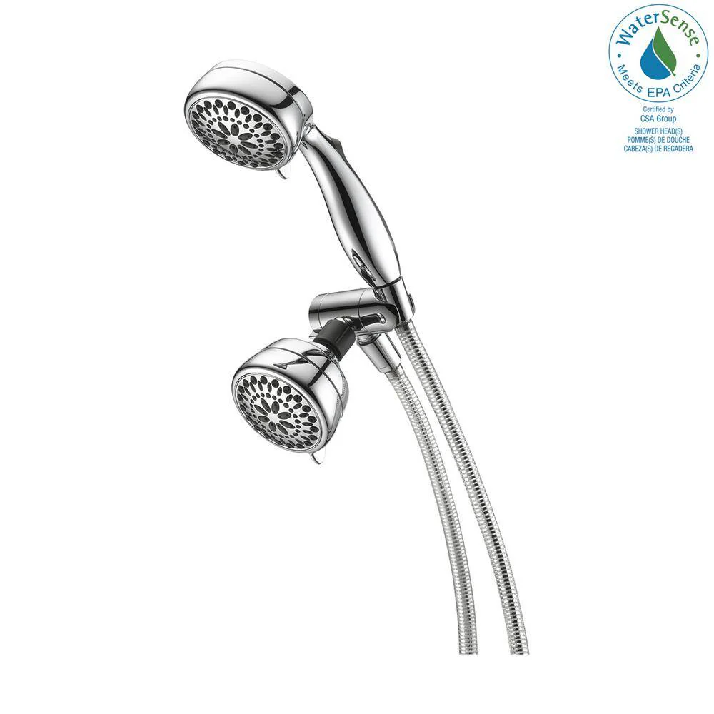 Delta 7-Spray 3.4 in. Dual Wall Mount Fixed and Handheld Shower Head in Chrome - Image 3
