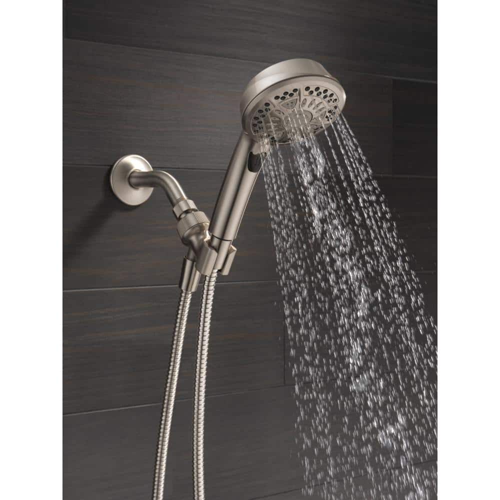 Delta 7-Spray 4.2 in. Single Wall-Mount Handheld Shower Head in SpotShield Brushed Nickel - Image 7