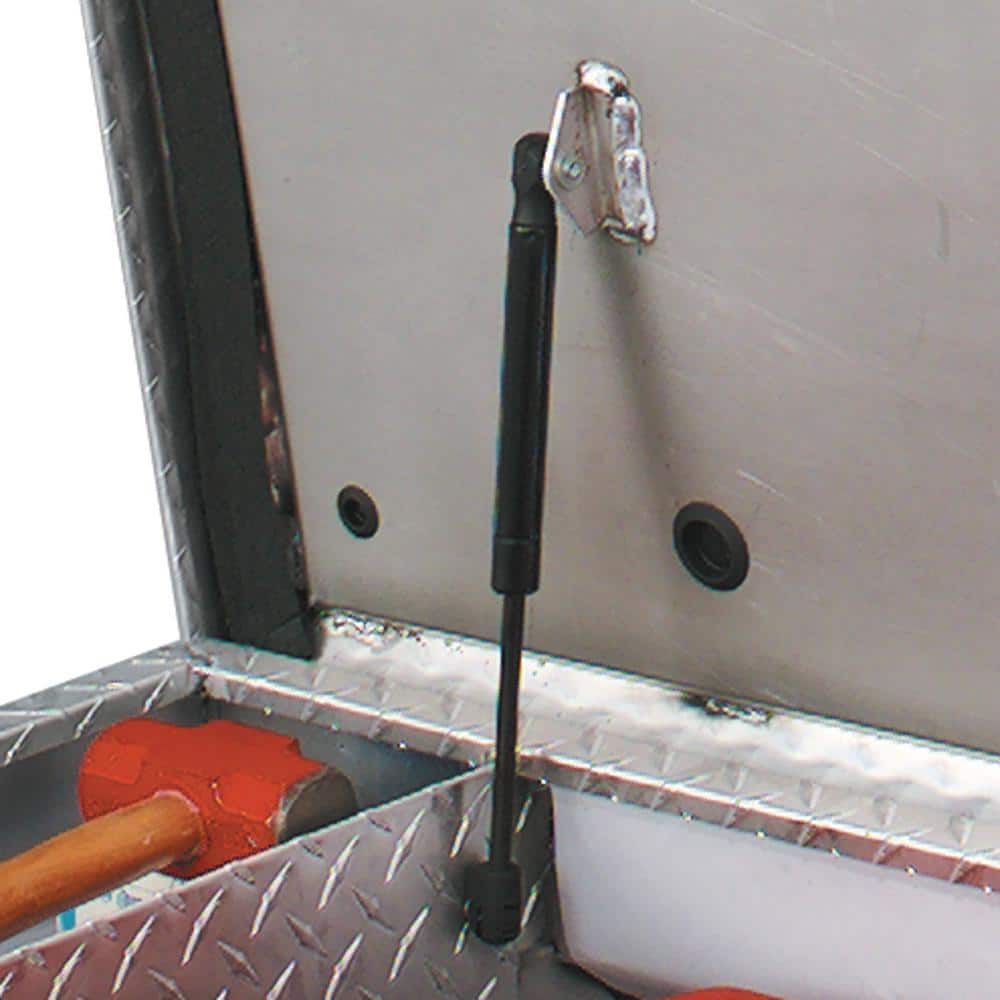 Delta 70 in. Diamond Plate Aluminum Full-Size Crossbed Truck Tool Box, Dual Mid-Lid - Image 6