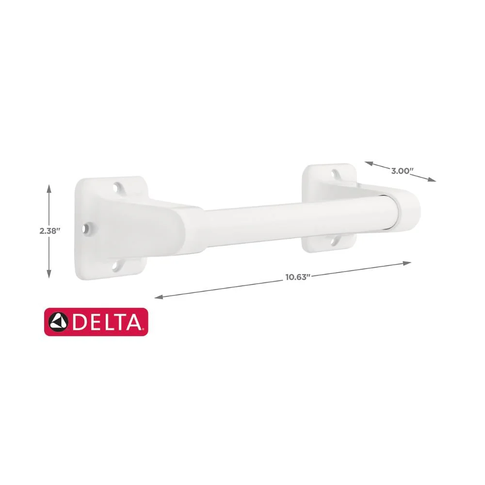 DELTA 9-in White Wall Mount ADA Compliant Grab Bar, 300-lb Capacity - Image 6