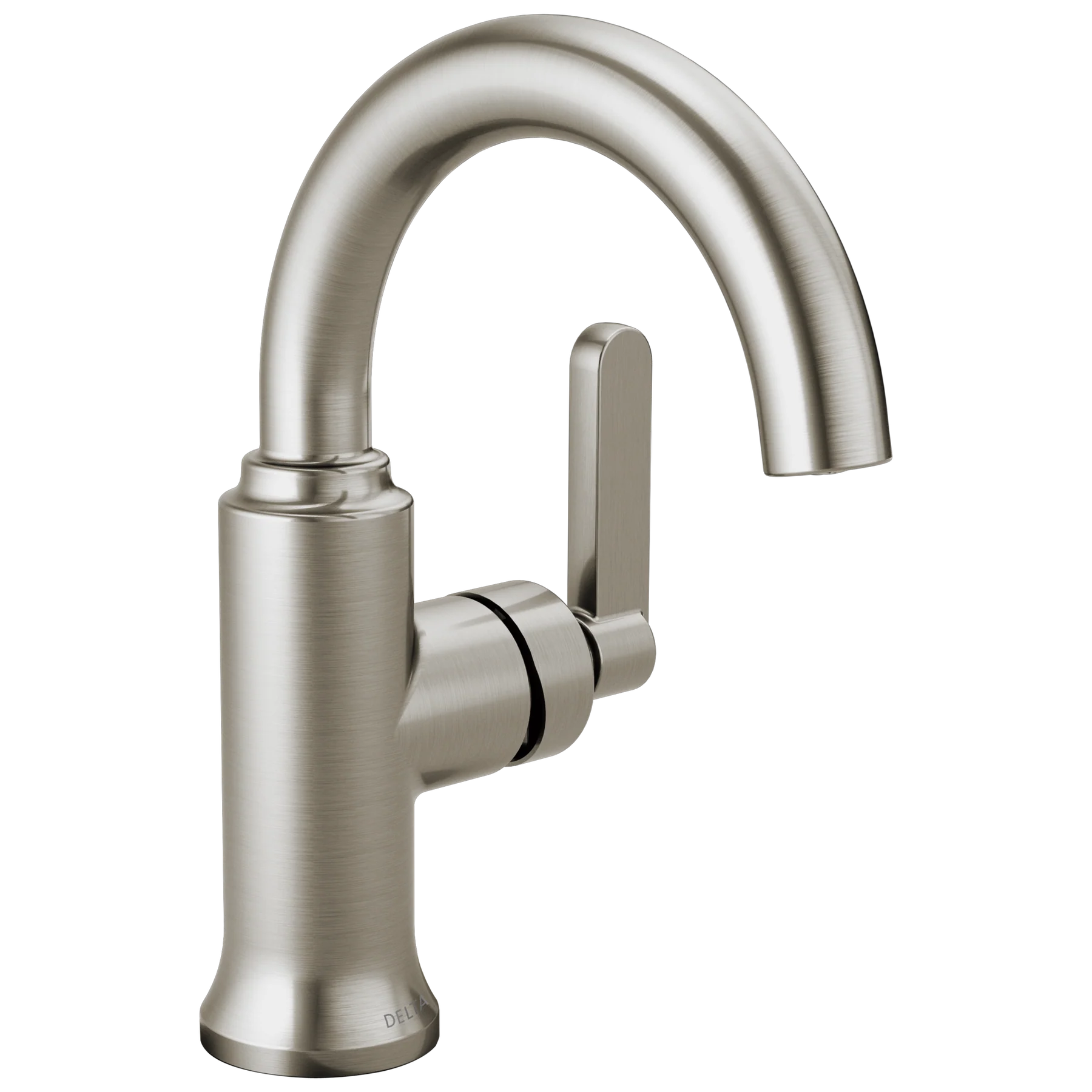 Delta Alux SpotShield Brushed Nickel 1‑Handle Single‑Hole WaterSense Bathroom Sink Faucet with Drain