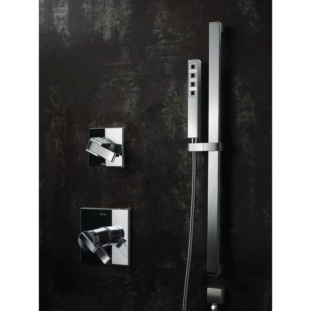 Delta Ara 1-Spray Single Wall-Mount Handheld H2Okinetic Shower Head with 24 in. Slide Bar, Stainless - Image 3