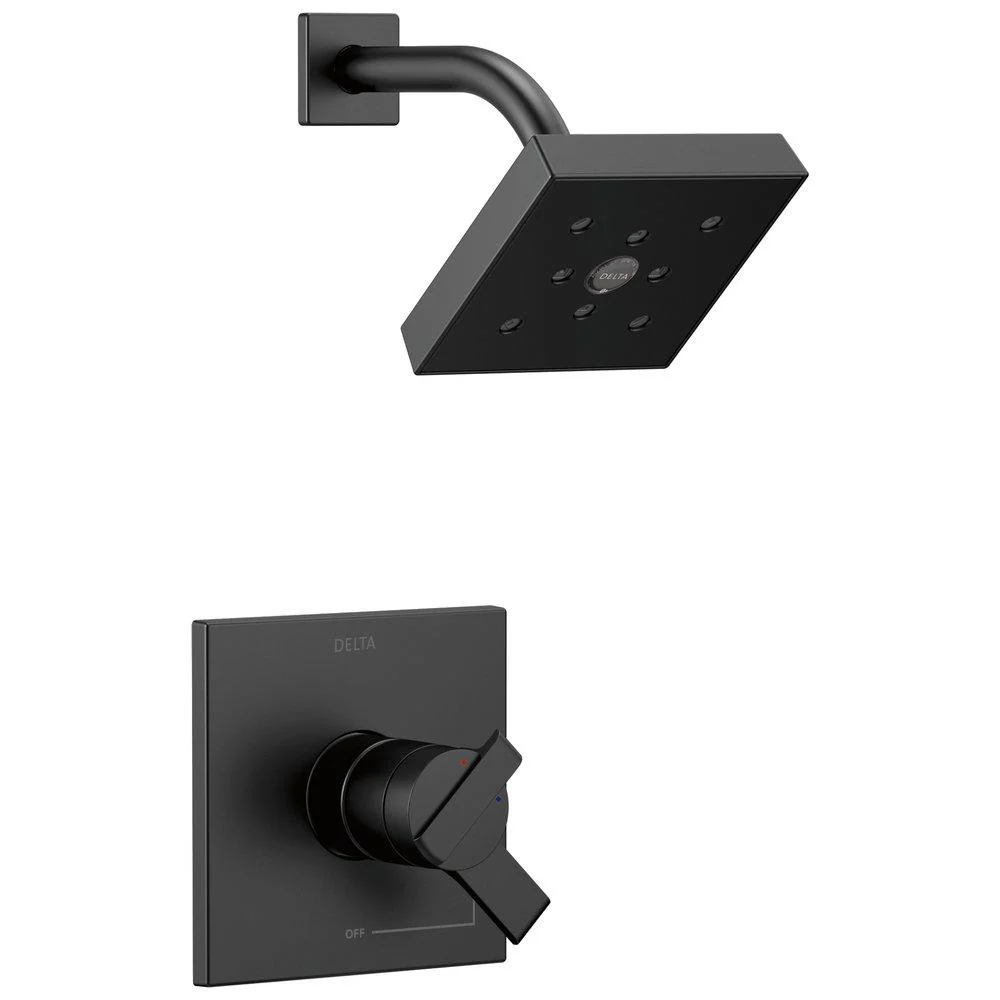 Delta Ara Matte Black 1-Handle Shower Faucet, Trim Only