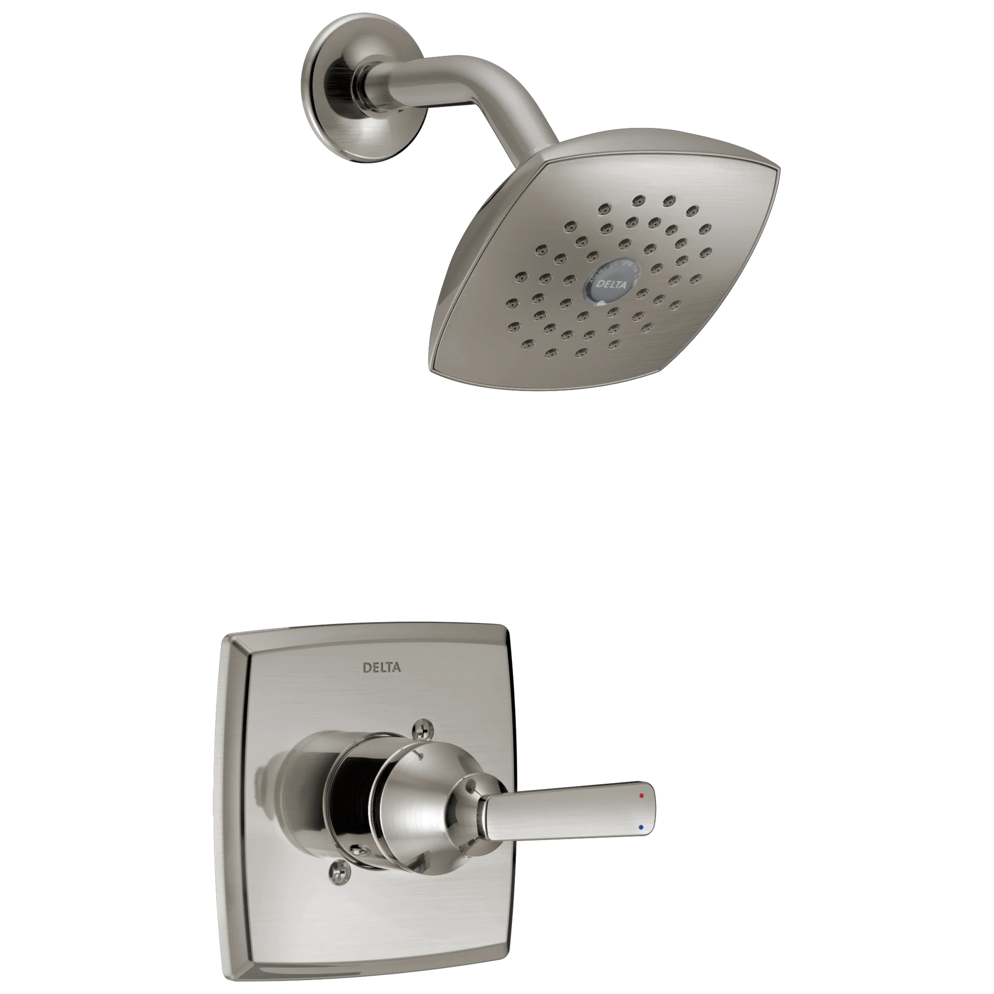 Delta Ashlyn Stainless 1-Handle Single-Function Shower Faucet Trim Kit, 5.25-in Square Head
