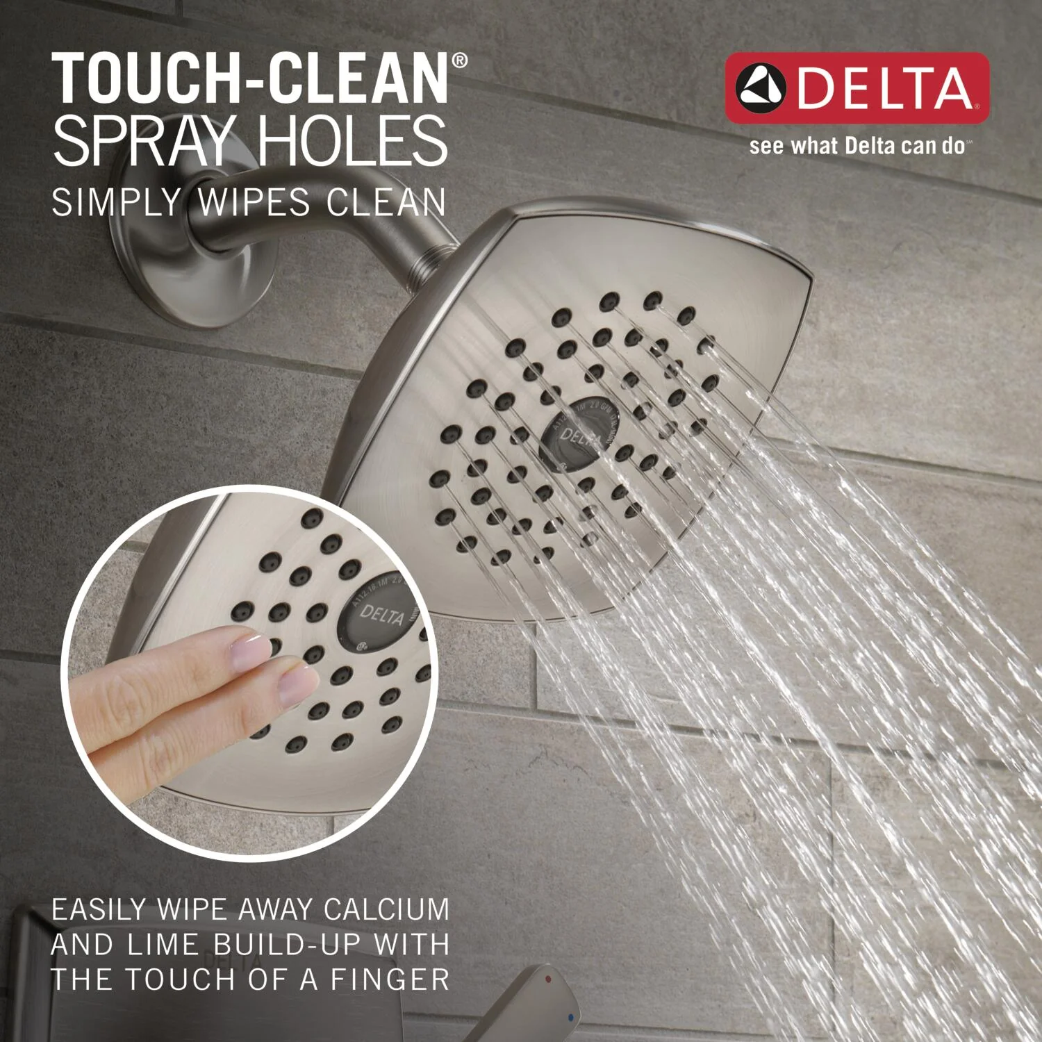 Delta Ashlyn Stainless 1-Handle Single-Function Shower Faucet Trim Kit, 5.25-in Square Head - Image 3
