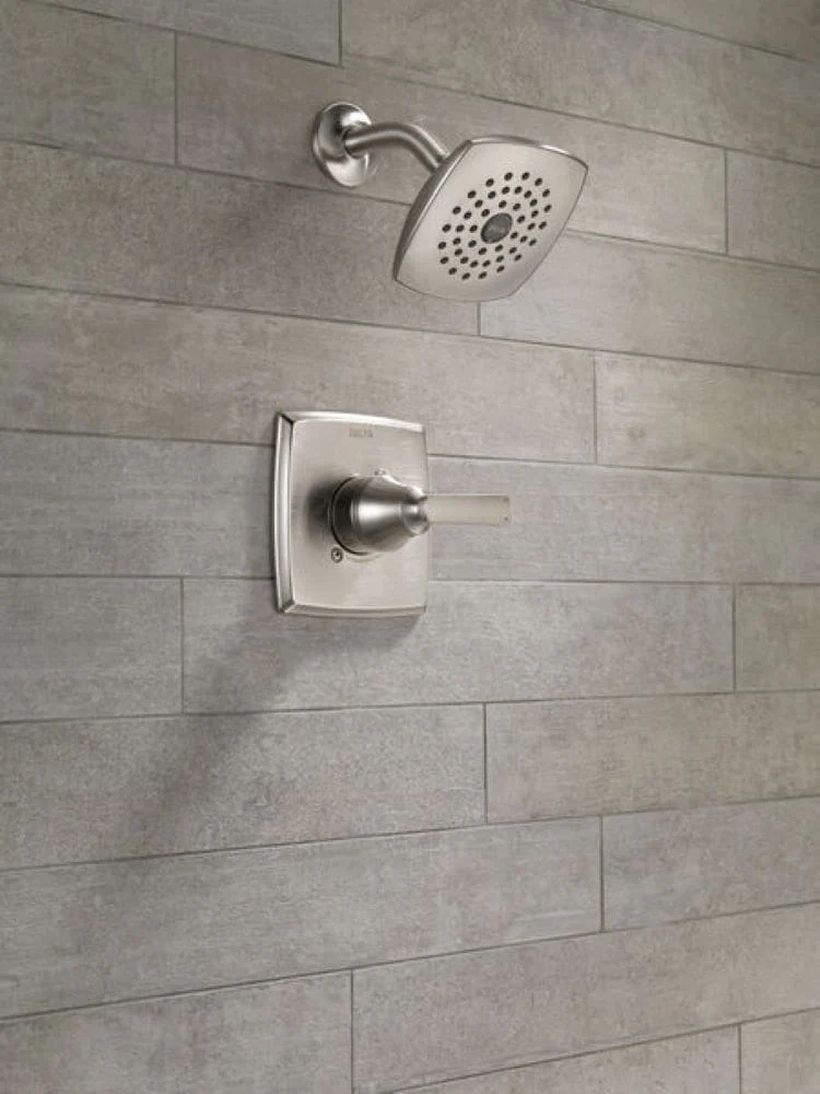 Delta Ashlyn Stainless 1-Handle Single-Function Shower Faucet Trim Kit, 5.25-in Square Head - Image 8