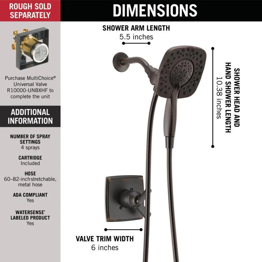 Delta Ashlyn Venetian Bronze 1-Handle Shower Faucet - Image 3