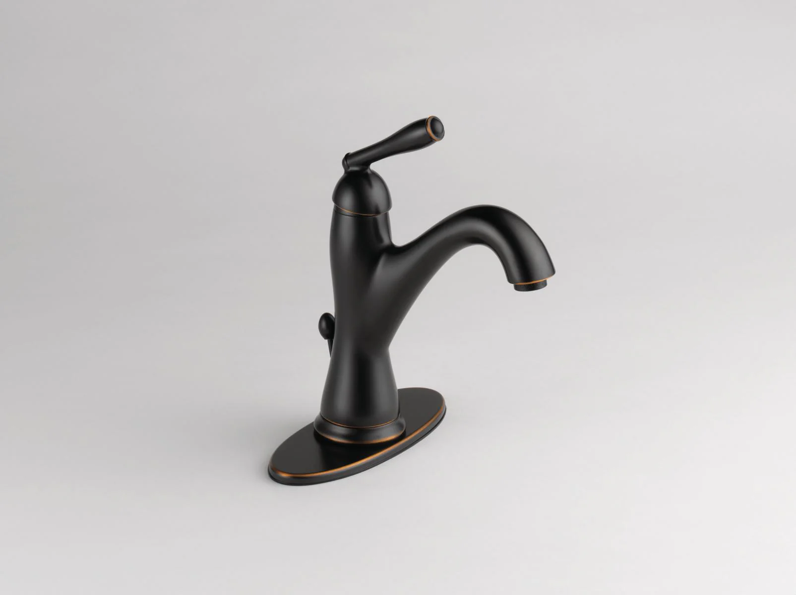 Delta Burke Oil Rubbed Bronze 1-Handle Single-Hole WaterSense Bathroom Sink Faucet with Drain - Image 3