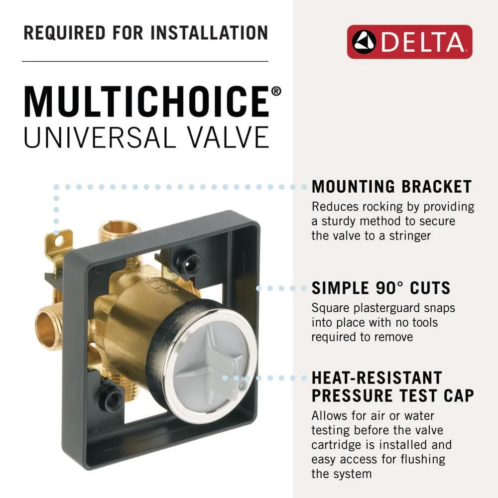 Delta Chamberlain In2ition Matte Black 2-in-1 Shower Faucet with Rough-in Valve - Image 4