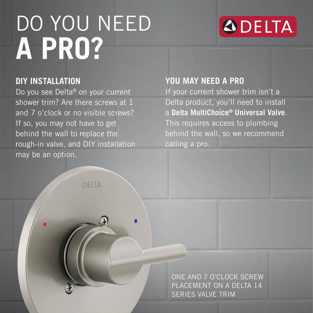 Delta Chamberlain In2ition Matte Black 2-in-1 Shower Faucet with Rough-in Valve - Image 5