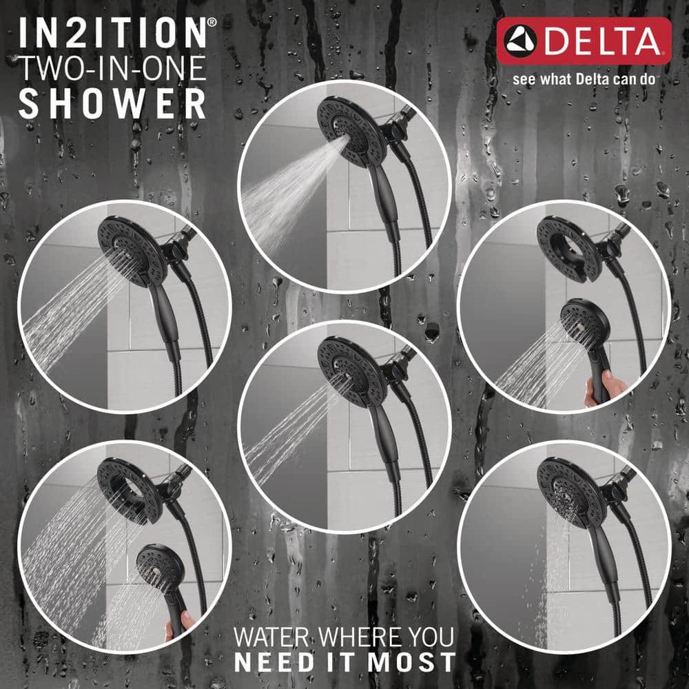 Delta Chamberlain In2ition Matte Black 2-in-1 Shower Faucet with Rough-in Valve - Image 7