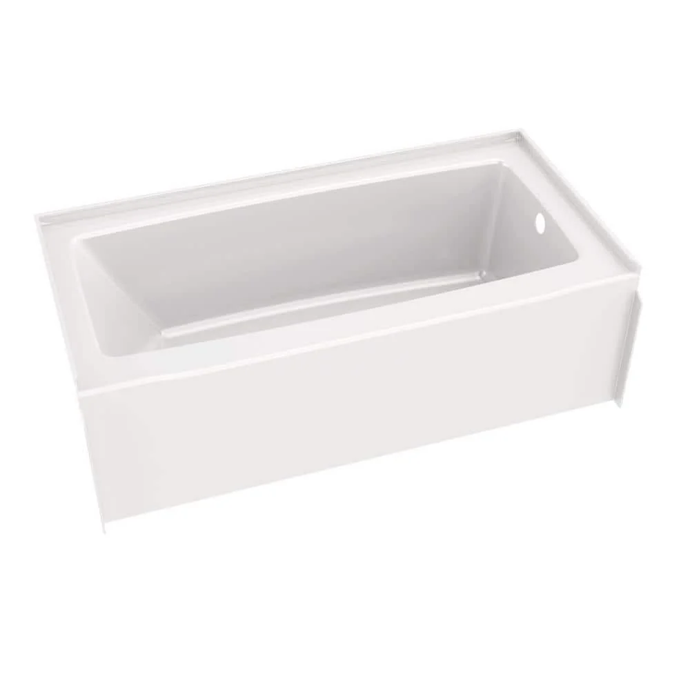 Delta Classic 500 60 in. x 30 in. Alcove Right-Drain Bathtub and 3-Piece Wall Surrounds, High Gloss White - Image 4