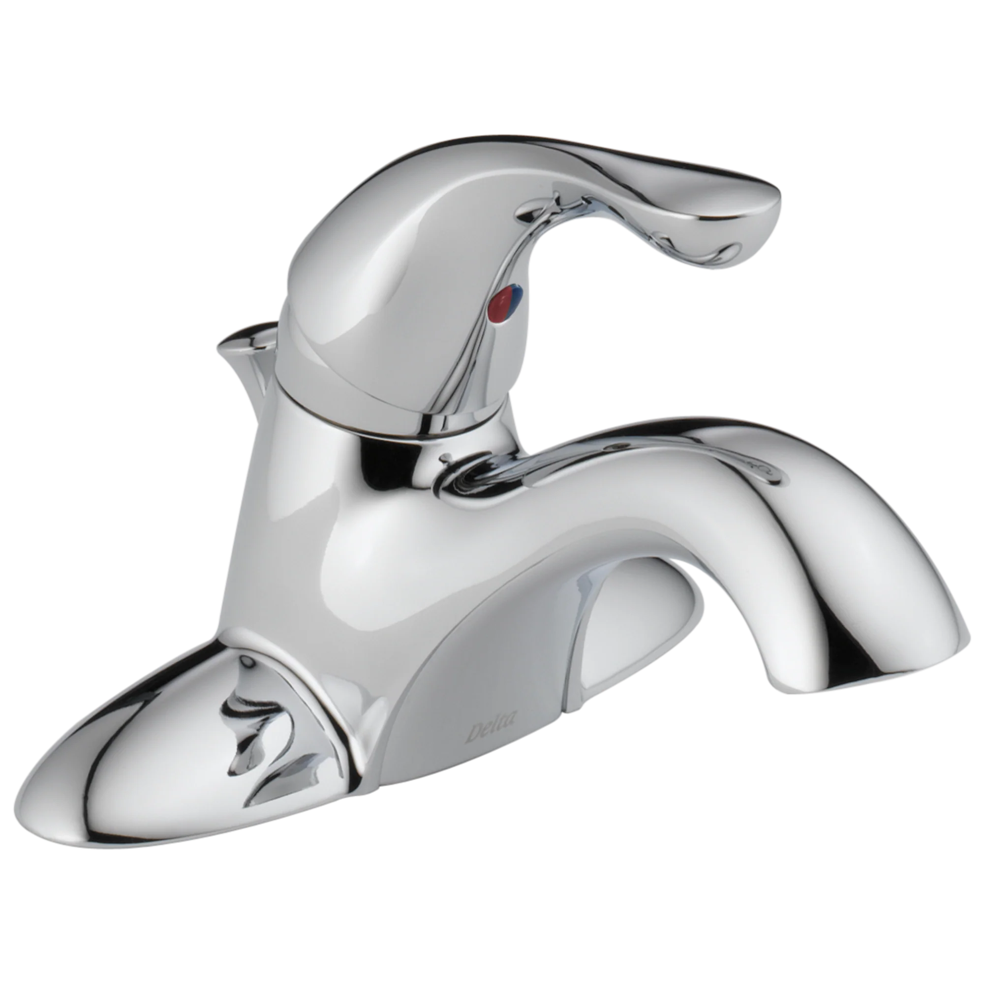 Delta Classic Chrome 1-Handle 4-in Centerset WaterSense Bathroom Sink Faucet with Drain, Mid-Arc