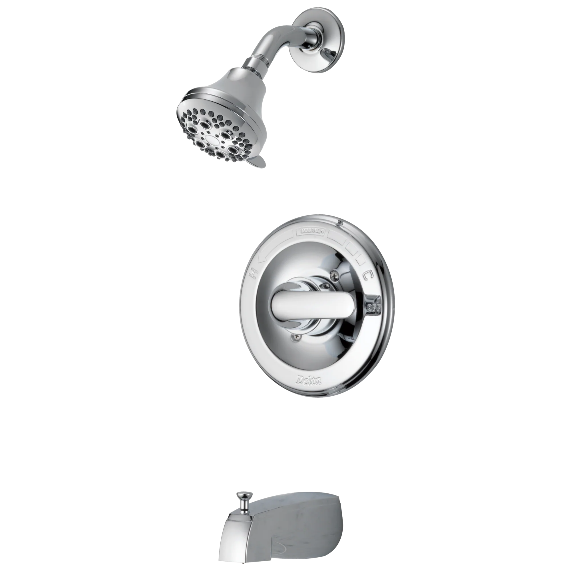 Delta Classic Chrome 1-Handle Multi-Function Bathtub and Shower Faucet with Valve, 5-in Showerhead