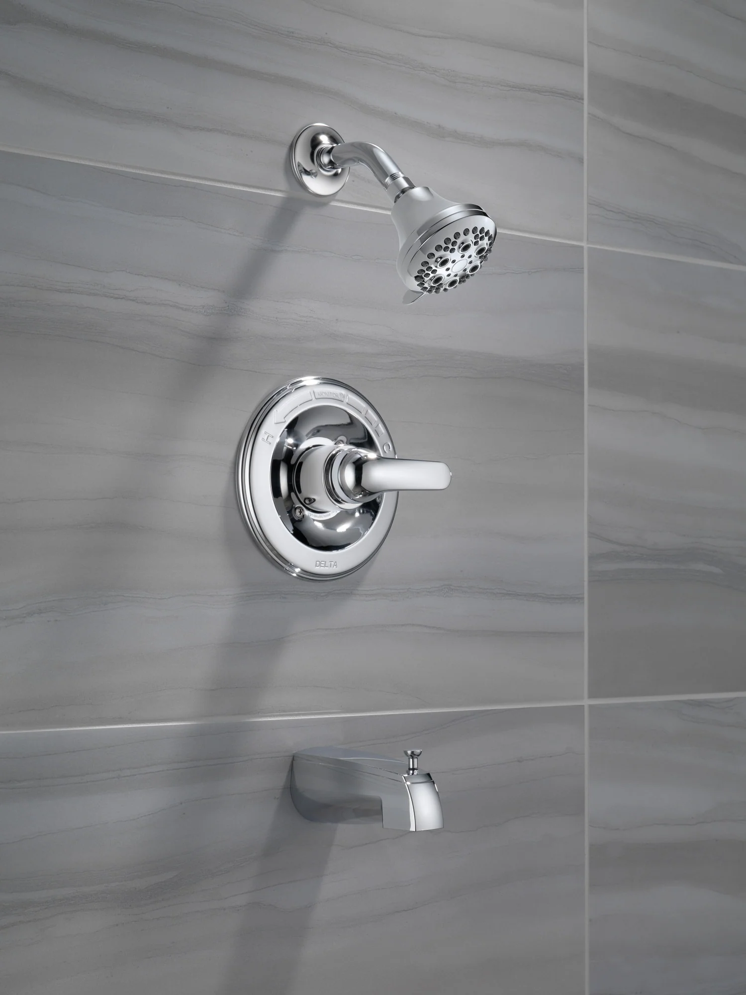 Delta Classic Chrome 1-Handle Multi-Function Bathtub and Shower Faucet with Valve, 5-in Showerhead - Image 7
