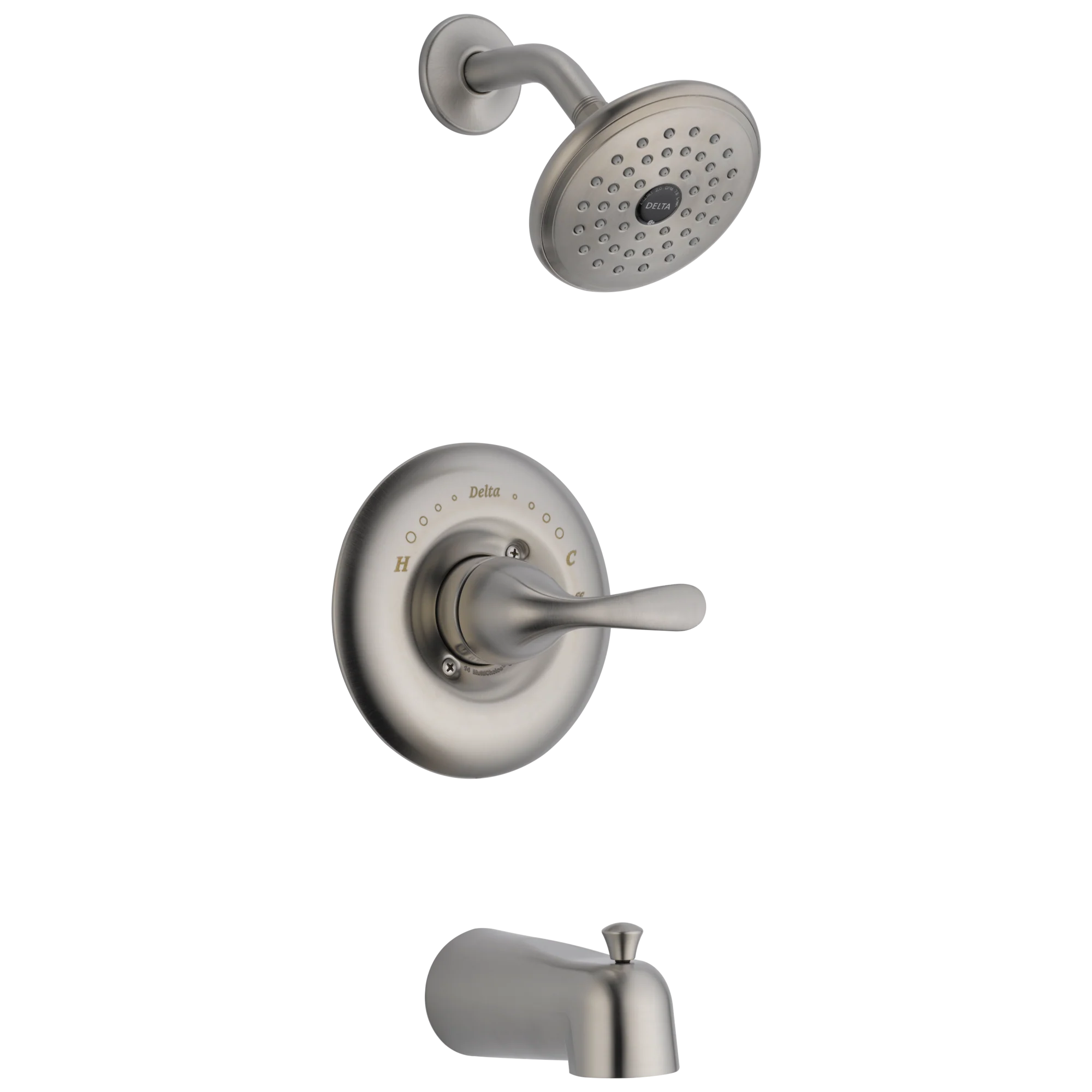 Delta Classic Stainless 1-Handle Bathtub and Shower Faucet with Valve, 2.75-in Round Showerhead