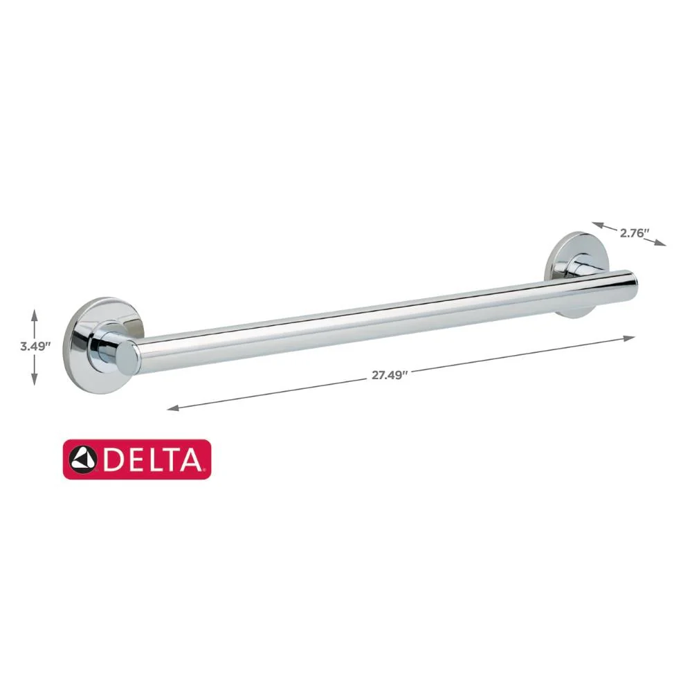 Delta Contemporary 24-in Polished Chrome Wall Mount ADA-Compliant Grab Bar - Image 5