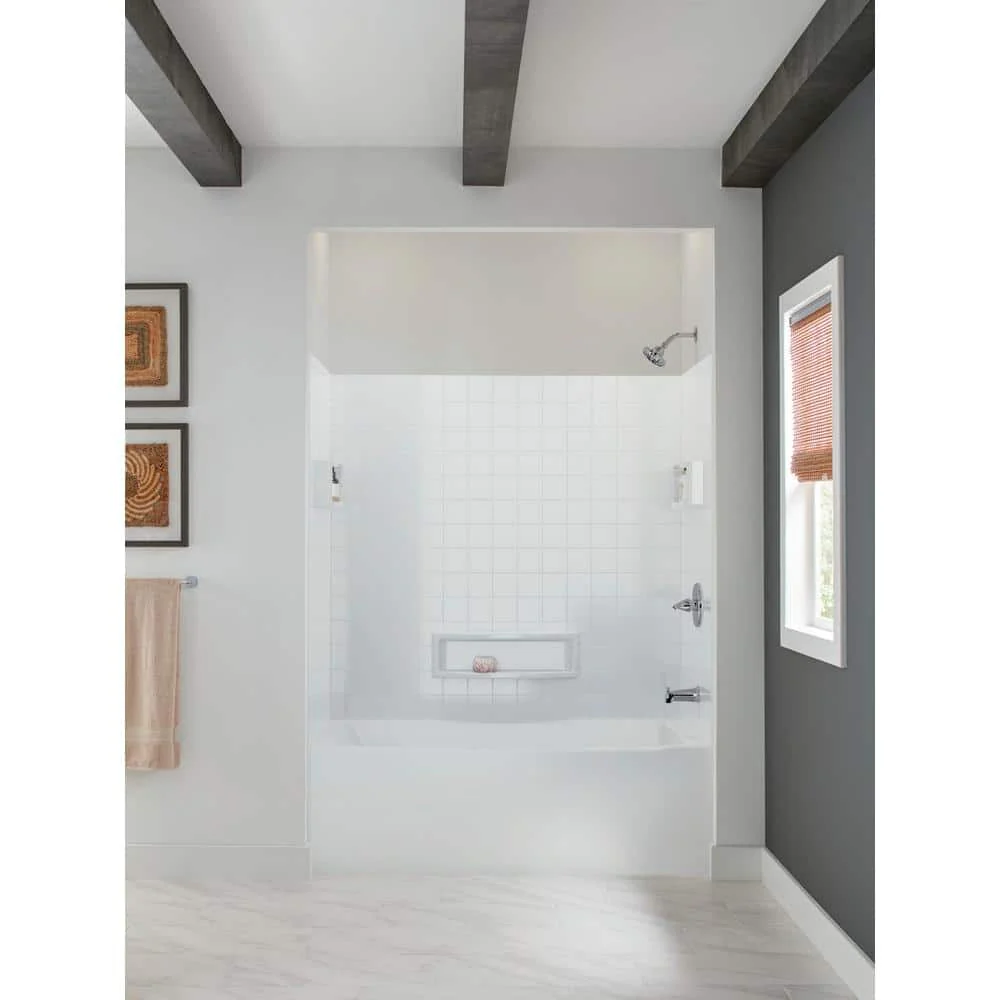 Delta Distinction 60 in. W x 60 in. H Three-Piece Glue-Up Tub Surround in High Gloss White - Image 8