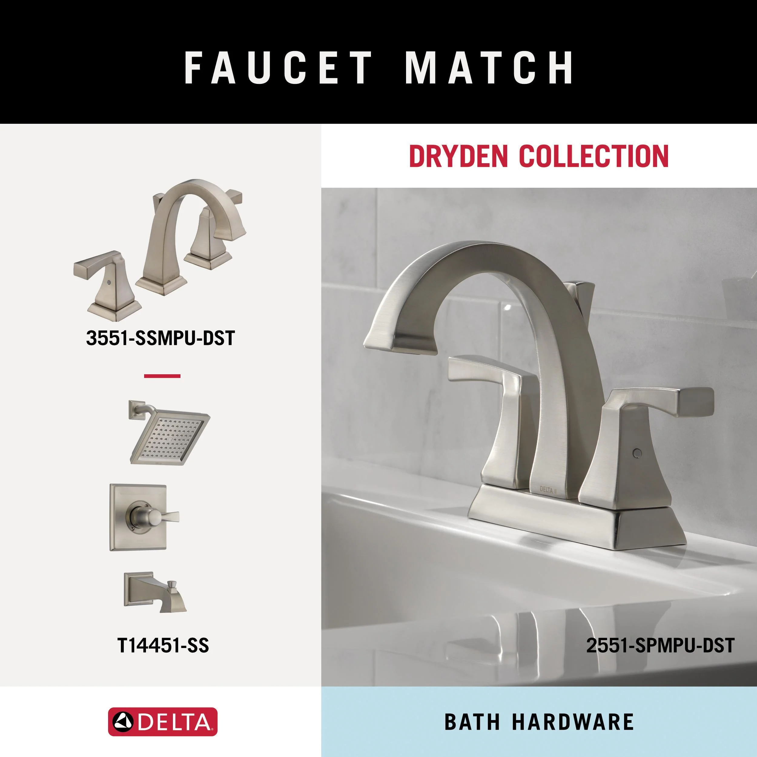 DELTA Dryden 4-Piece Decorative Bathroom Hardware Set, Brilliance Stainless Finish, 24-in Towel Bar - Image 3