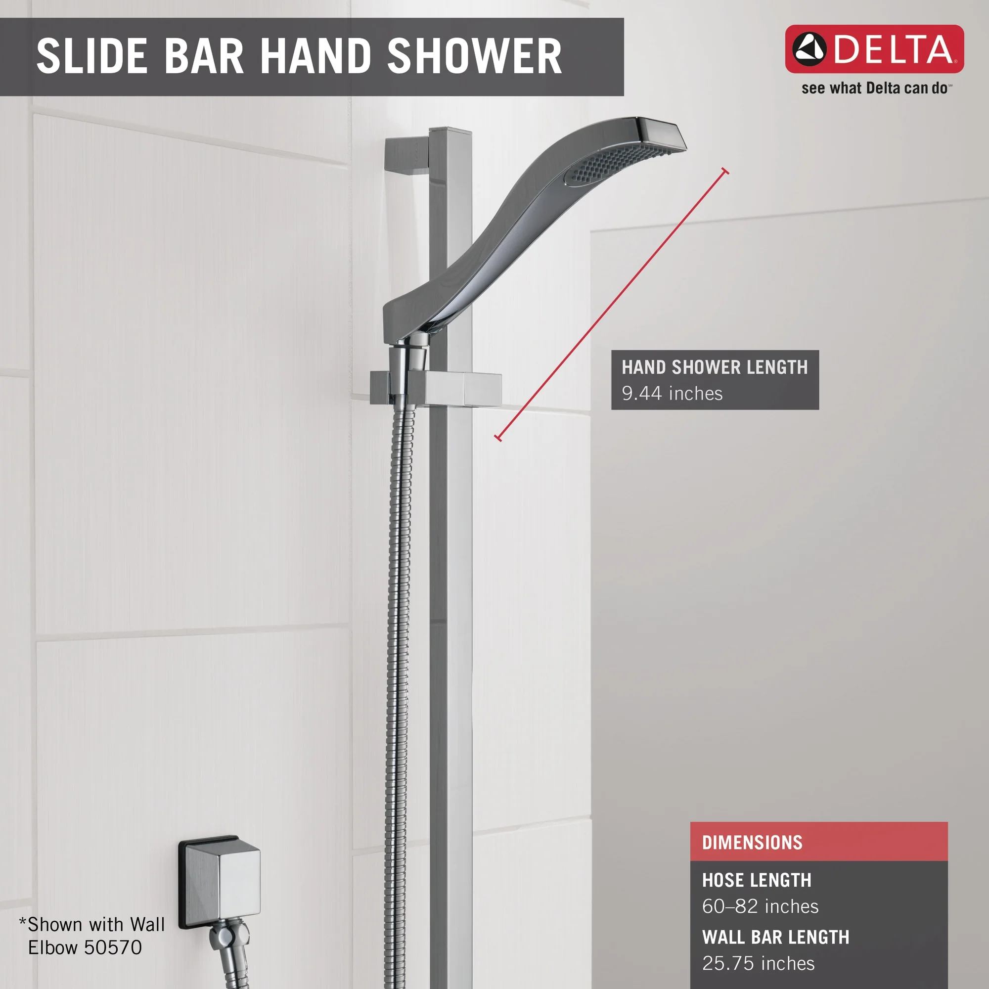 Delta Dryden Champagne Bronze 1-Spray Handheld Shower with Slide Bar, 1.75 GPM (6.6 LPM) - Image 2
