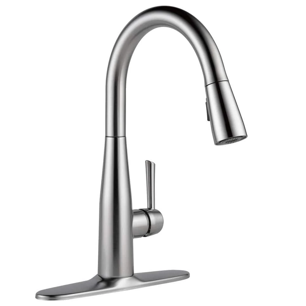 Delta Essa Arctic Stainless Single-Handle Deck-Mount Pull-Down Kitchen Faucet, 15.75 in Height, 9.38 in Spout Reach