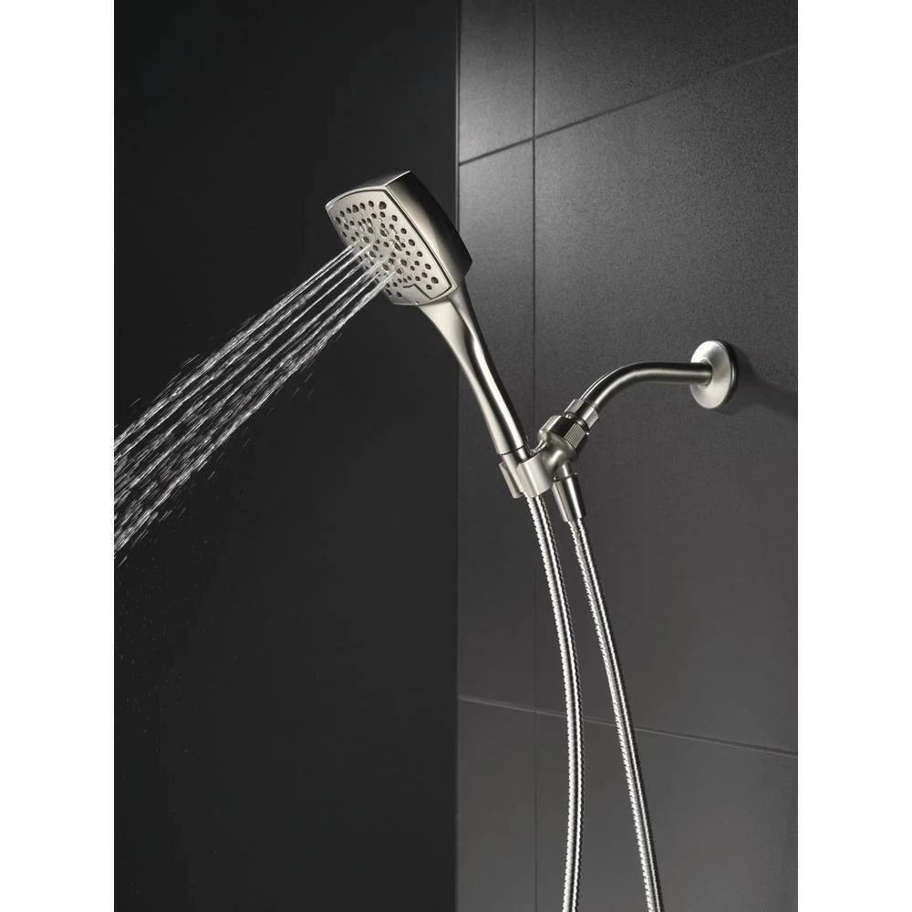 Delta Everly 4-Spray 4.4 in. Single Wall Mount Handheld Shower Head with 72 in. Metal Hose in Brushed Nickel - Image 4