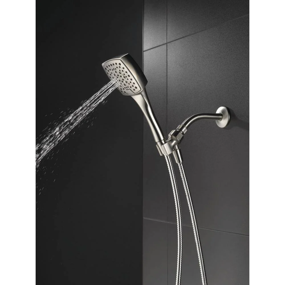 Delta Everly 4-Spray 4.4 in. Single Wall Mount Handheld Shower Head with 72 in. Metal Hose in Brushed Nickel - Image 5