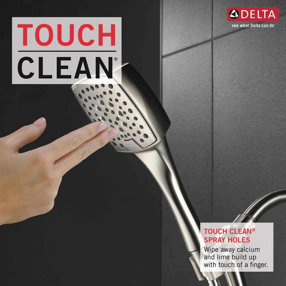 Delta Everly 4-Spray 4.4 in. Single Wall Mount Handheld Shower Head with 72 in. Metal Hose in Brushed Nickel - Image 7