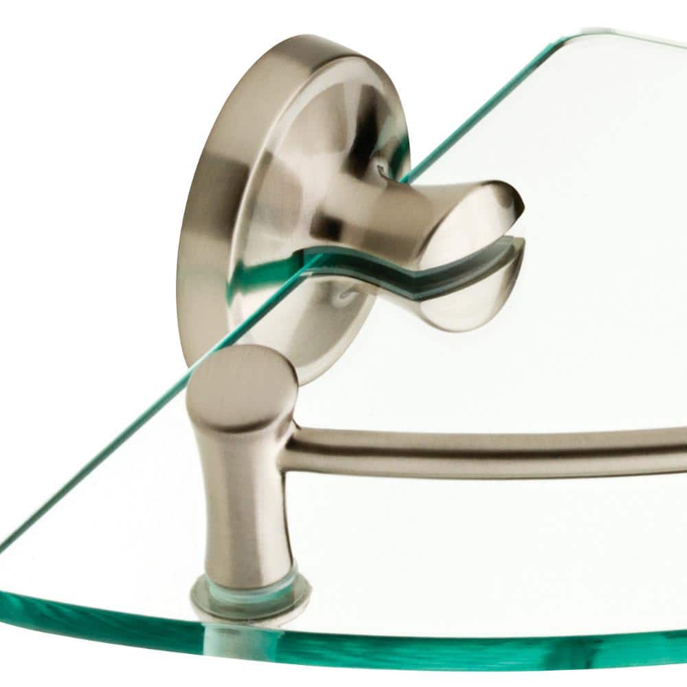 Delta Extensions 8 in. Glass Corner Shelf with Rail in Brushed Nickel - Image 4